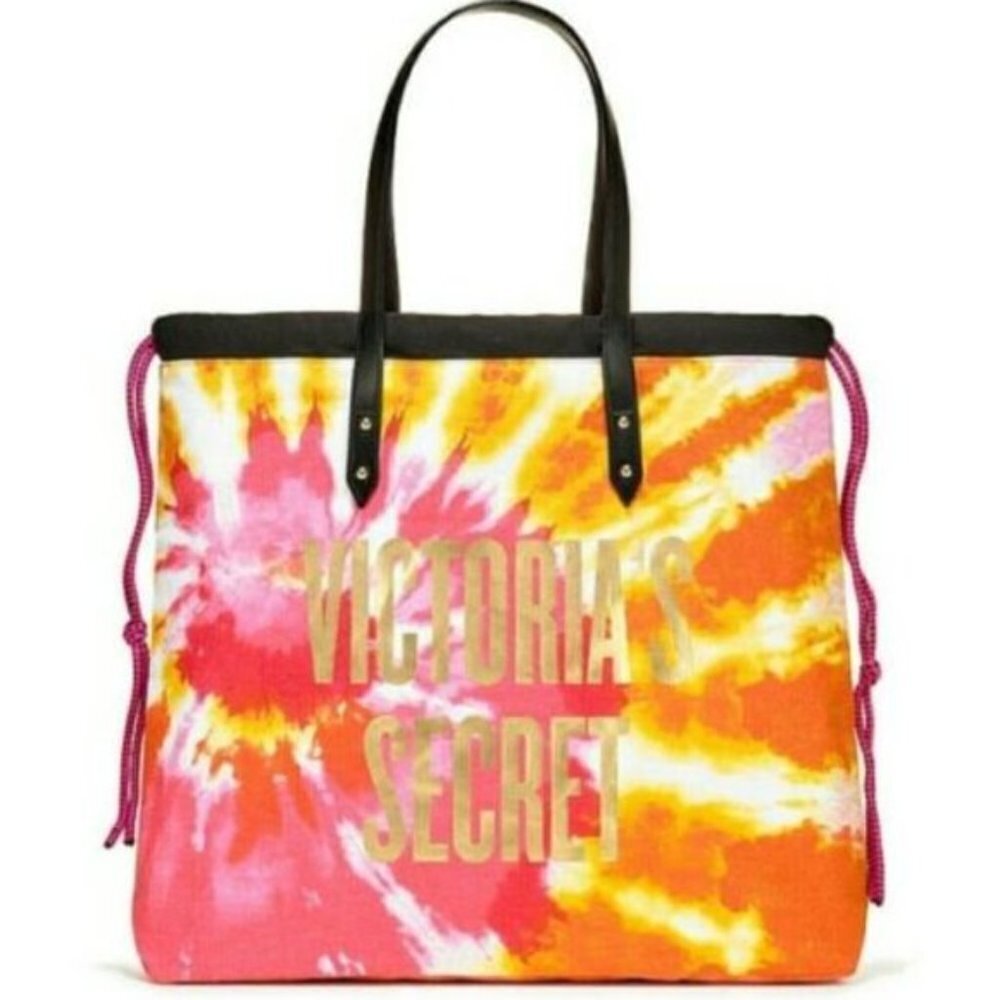 Victoria's Secret Large Logo Tie Dye Beach/Overnight/Getaway Tote - Picture 10 of 11